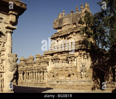Tempio Kailasanatha, Kanchipuram district, Tamil Nadu, India, Asia Foto Stock