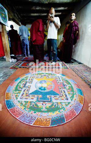 Un mandala a Namgyal Tsemo Gompa (tibetano monastero buddista) in Leh, Ladakh, India. Foto Stock