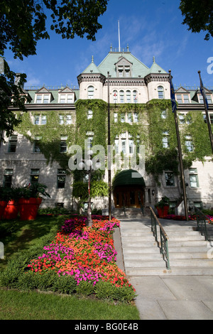 Della città di Québec city hall, l'Hotel-de-Ville, in Old Quebec la città alta. Foto Stock