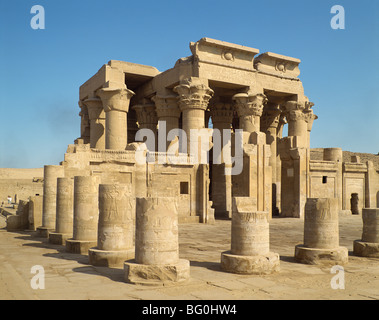 Tempio tolemaico di Haroeris e Suchos (Horus e Sobek), Kom Ombo, Egitto, Africa Settentrionale, Africa Foto Stock