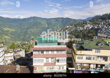 Vista sulla città, Gangtok, Sikkim, India, Asia Foto Stock