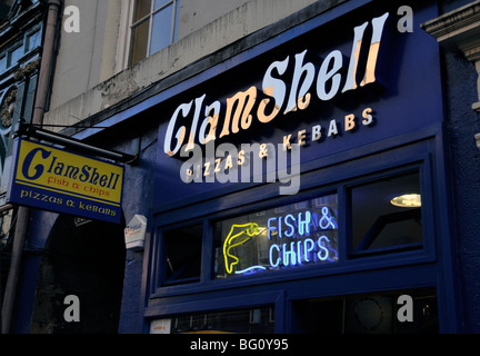 Clamshell Pesce e Patatine shop,Royal Mile , Edimburgo, Scozia Foto Stock