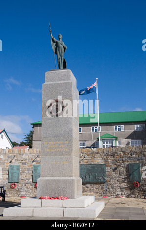 Memoriale di guerra per la guerra delle Falklands con Argentina, Port Stanley nelle isole Falkland, Sud America Foto Stock