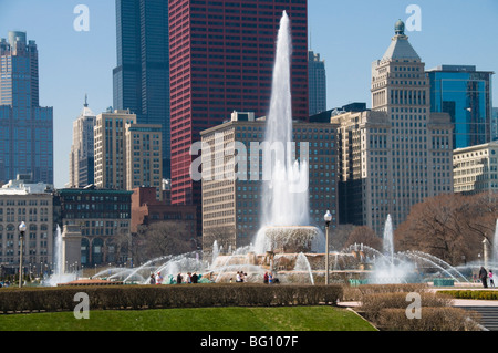 Buckingham Fountain di Grant Park, Chicago, Illinois, Stati Uniti d'America, America del Nord Foto Stock