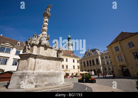 Trinità Colonna, Fo Ter, Città Vecchia, Sopron, Ungheria, Europa Foto Stock