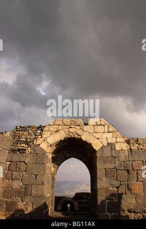 Israele, Bassa Galilea, fortezza dei Crociati Belvoir affacciato sulla valle del Giordano Foto Stock