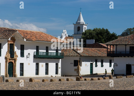 La città coloniale di Villa de Leyva, Colombia, Sud America Foto Stock