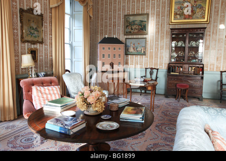 La Rosa sala da disegno, Enniscoe House, Georgiano maestoso home B&B, Co. Mayo, Irlanda Foto Stock