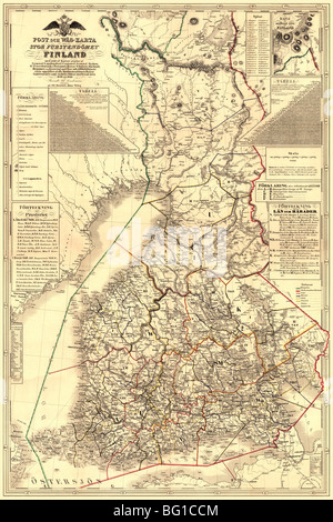 Mappa vecchia della Finlandia Foto Stock