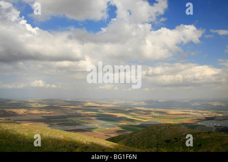 Israele, una vista della valle di Harod dal monte Ghilboa Foto Stock