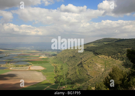 Israele, una vista della valle di Harod dal monte Ghilboa Foto Stock