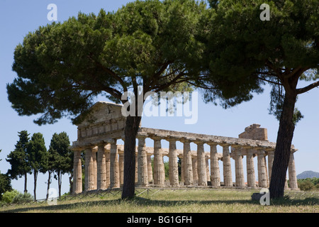 Tempio di Nettuno, Paestum, Sito Patrimonio Mondiale dell'UNESCO, Campania, Italia, Europa Foto Stock