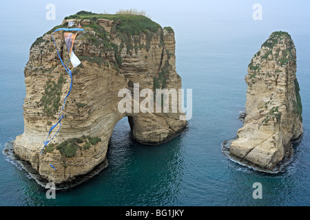 Piccioni rock (Raouche), Beirut, Libano Foto Stock