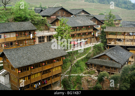 Yao villaggio di Ping An, Guangxi, Cina Foto Stock