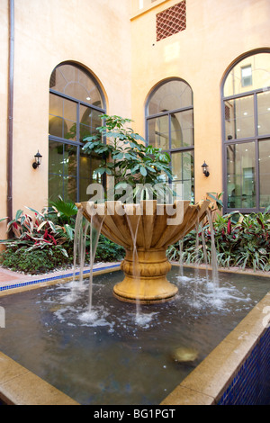 Impianti e fontana in un nuovo stile di cortile in Cina Foto Stock