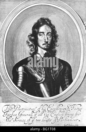 THOMAS FAIRFAX (1612-71) Inglese generale parlamentare che ha sconfitto Carlo I alla battaglia decisiva di Naseby nel 1645 Foto Stock