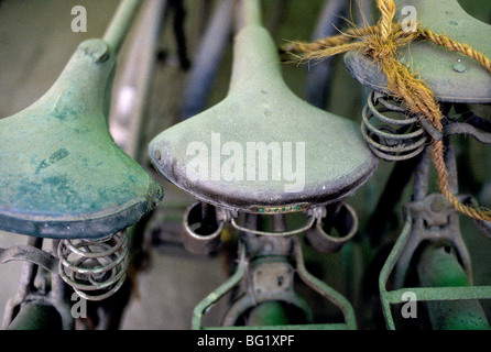 Abbandonate le biciclette (tre sedi), Madurai, India Foto Stock