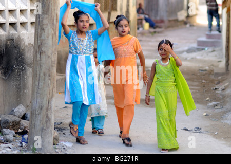 Ndia Kuu scena, Città Vecchia, Mombasa, in Kenya Foto Stock