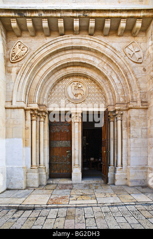Chiesa luterana della trasfigurazione porta, la Città Vecchia di Gerusalemme, Israele Foto Stock
