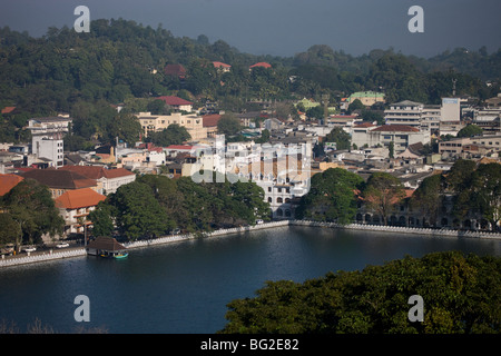 Vista sul Lago Kandy, Sri Lanka Foto Stock