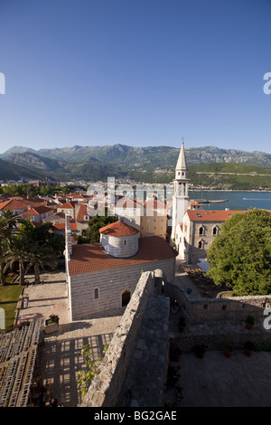 Montenegro, Budva, vista dalla Cittadella Foto Stock