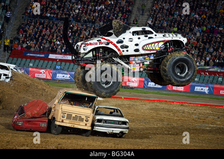 Monster Truck mostra durante il Monster Jam, Katowice, Polonia Foto Stock