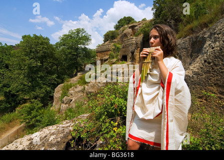 Necropoli Etrusca di Norchia databili dal 4 al 2 secolo AC, Viterbo, Lazio, l'Italia, Europa Foto Stock