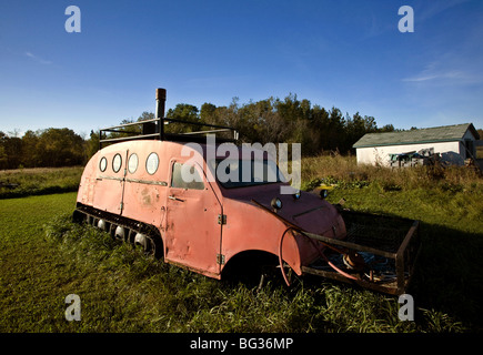 Antica Macchina neve il Lago Winnipeg Manitoba Canada Foto Stock