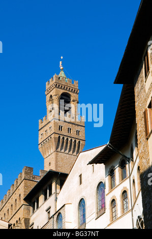 La torre di Arnolfo (Palazzo Vecchio), Firenze (Firenze), Toscana, Italia, Europa Foto Stock