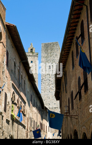 Centro di San Gimignano, Sito Patrimonio Mondiale dell'UNESCO, San Gimignano, Toscana, Italia, Europa Foto Stock