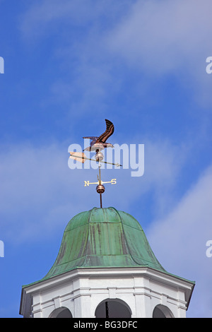 Il rame banderuola sulla sommità dell'edificio, Kings Park, Long Island, NY Foto Stock