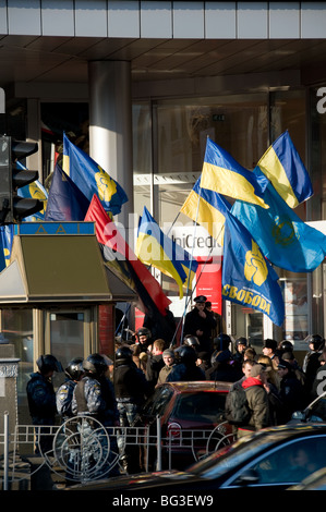 Anti Partito Comunista demonstrayion a Kiev, Ucraina Foto Stock