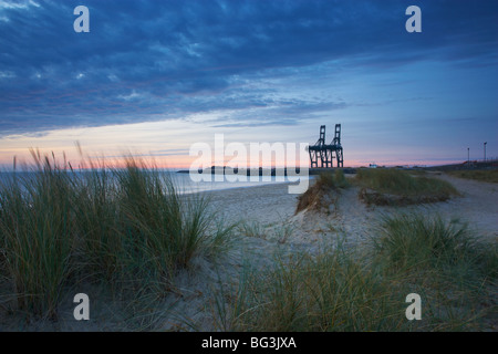 Il sito del Great Yarmouth porto esterno raffigurato in un ultimo stadio di costruzione Foto Stock