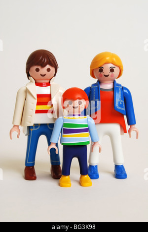 Gruppo di famiglia Mamma papà figlio Playmobil Foto Stock