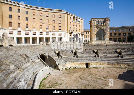 Teatro Romano, Sant'Oronzo Square, Lecce e provincia di Lecce, Puglia, Italia, Europa Foto Stock