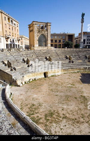 Teatro Romano, Sant'Oronzo Square, Lecce e provincia di Lecce, Puglia, Italia, Europa Foto Stock