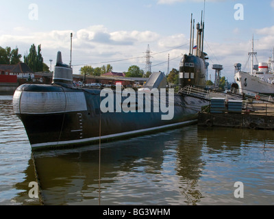 Mondo Oceano Museum, era Sovietica sottomarino, Kaliningrad (Konigsberg), Russia, Europa Foto Stock
