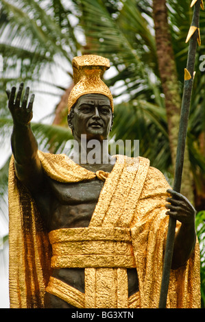 La statua del Re Kamehameha il grande, grande isola, Hawaii, Stati Uniti d'America, America del Nord Foto Stock