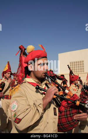 Israele, Valle del Giordano, Qasr al Yahud. Banda palestinese celebra la teofania del Giordano Foto Stock