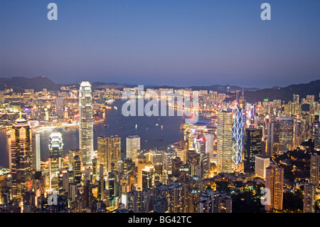 Hong Kong Central District visto da Victoria Peak Foto Stock