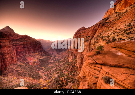 Stati Uniti d'America, Utah, Parco Nazionale Zion, dal Canyon Overlook Foto Stock