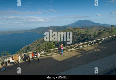 Nicaragua, Laguna de Apoyo, Volcanic Crater Lake Foto Stock