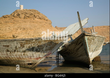 Oman, Sharqiya Regione, Sur, Sur Bay Dhow Cantieri Foto Stock