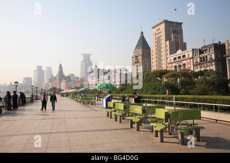 Il Bund, Promenade, Shanghai, Cina e Asia Foto Stock