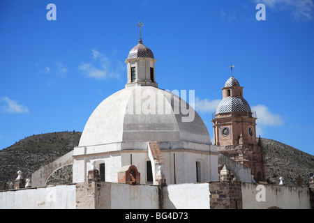 Parrocchia dell Immacolata Concezione, pellegrinaggio cattolico sito, Real de Catorce, San Luis Potosi, Messico, America del Nord Foto Stock