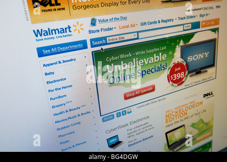 Walmart sito web dispone di loro Cyber lunedì vendite Foto Stock