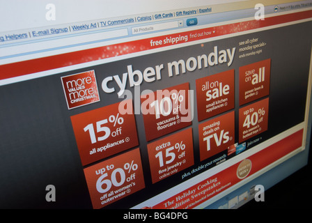 Il sito web di Sears offre loro Cyber lunedì vendite Foto Stock