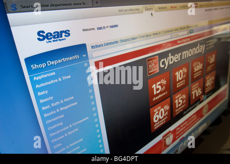 Il sito web di Sears offre loro Cyber lunedì vendite Foto Stock