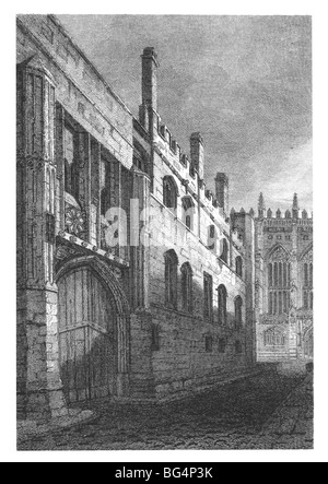 King's College di Cambridge - Antica Corte (ora parte delle vecchie scuole Università uffici) Foto Stock