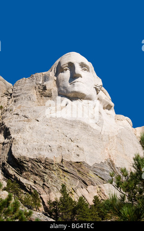 Isolato di George Washington sul Monte Rushmore monumento nazionale, Black Hills, Dakota del Sud Foto Stock